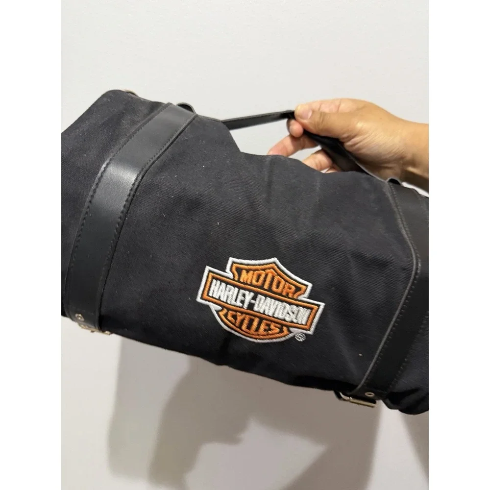 Genuine Harley Davidson Travel Pack Roll-Up Canvas Blanket And Flashlight Bag